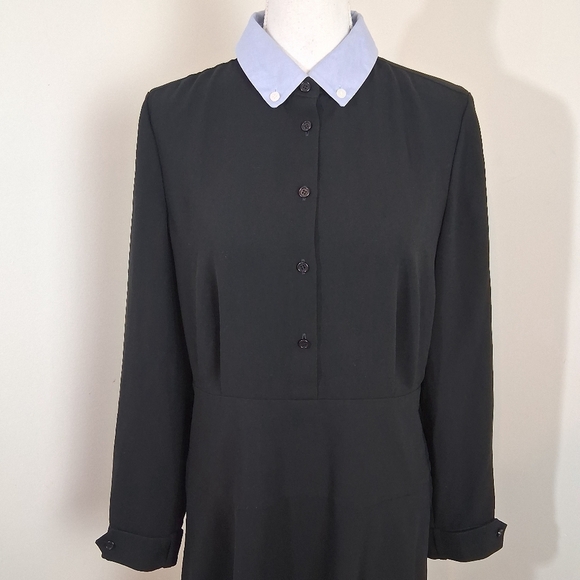 Coach 1941 Black Removable Collar Button Front Shirt Dress Size 10 - Picture 6 of 10